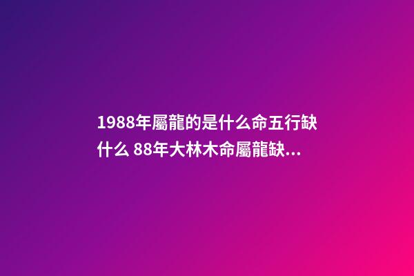 1988年屬龍的是什么命五行缺什么 88年大林木命屬龍缺什么-第1張-觀點-玄機派